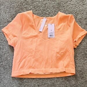 Wild Fable Peach V-Neck Crop Top